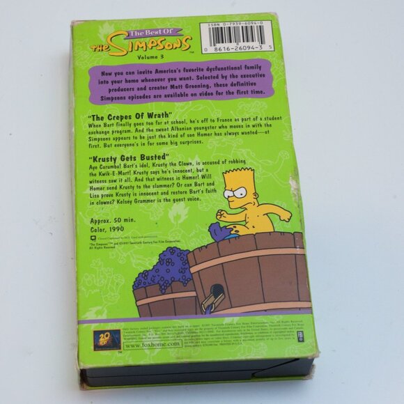 The Best of the Simpsons VHS Volume 3 Crepes of Wrath Krusty Busted 1990 - Picture 3 of 5